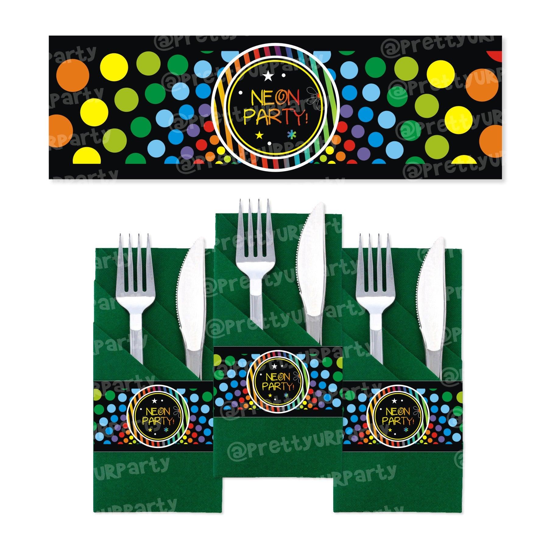 Neon Napkin Rings THEME PARTIES Pretty UR Party Default Title