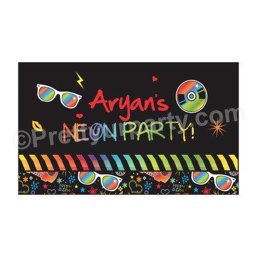 Neon Theme Backdrop PERSONALISED Pretty UR Party Default Title