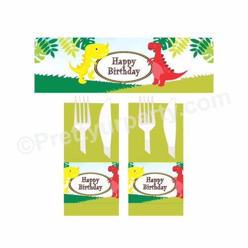 Dinosaur theme Napkin Rings THEME PARTIES Pretty UR Party Default Title