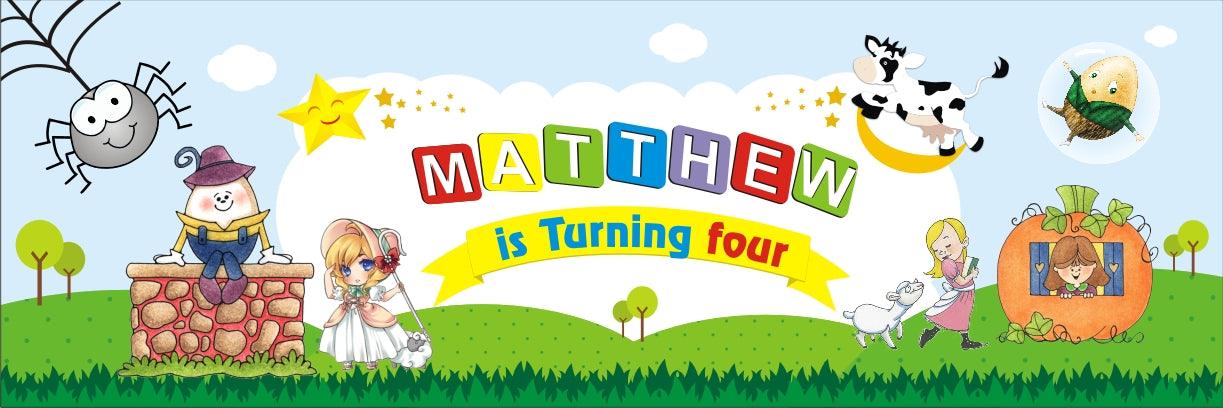 Personalized Nursery Rhyme Birthday Banner 30in ALL PARTY SUPPLIES Pretty UR Party Default Title