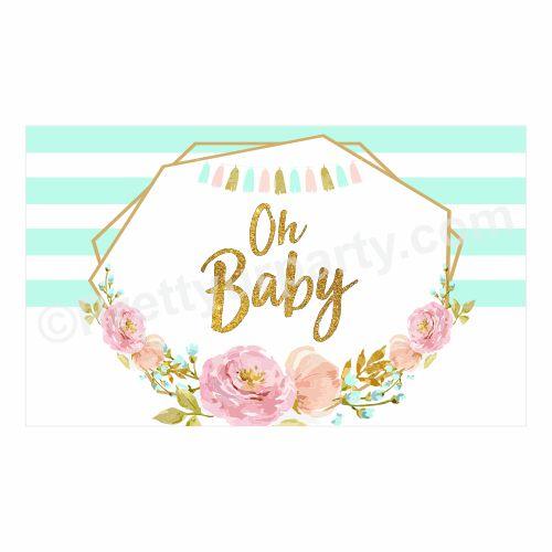 Oh Baby Theme Backdrop PERSONALISED Pretty UR Party Default Title