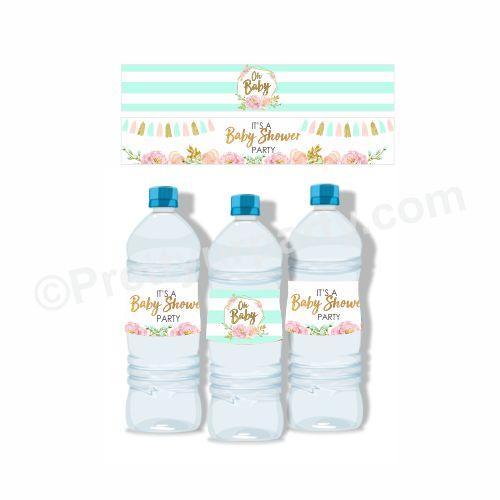 Oh Baby Theme Water Bottle Labels BABY SHOWER Pretty UR Party Default Title