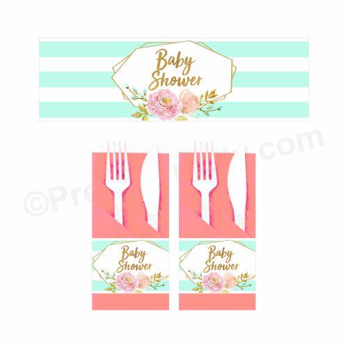 Oh Baby Theme Napkin Rings BABY SHOWER Pretty UR Party Default Title