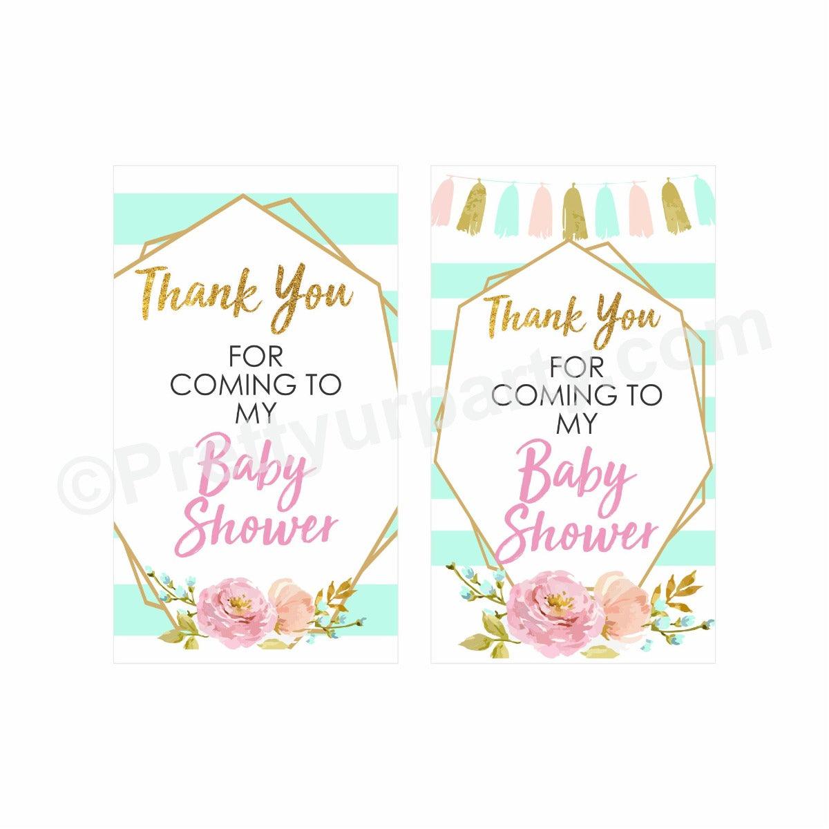 Oh Baby Theme Thank you Tags BABY SHOWER Pretty UR Party Default Title