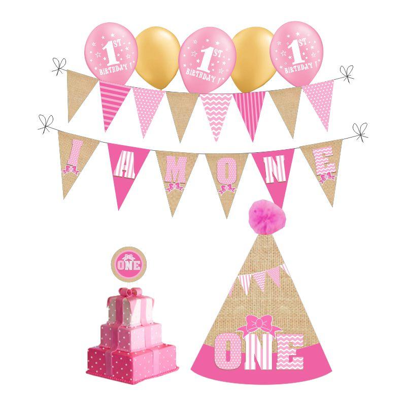 I Am One Birthday Decorations for Girls BIRTHDAYS Pretty UR Party