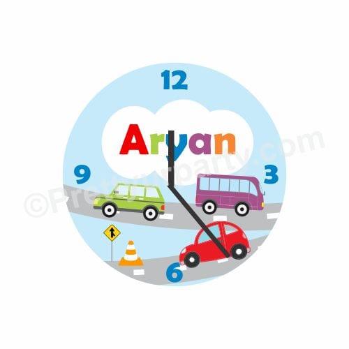 Personalized Colorful Cars Clock RETURN GIFTS Pretty UR Party Default Title