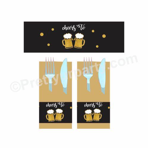Cheers to 40th Birthday Theme Napkin Rings THEME PARTIES Pretty UR Party Default Title