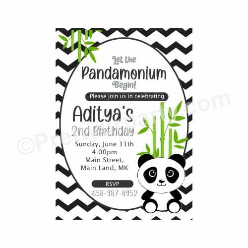 Panda Theme Invitations ALL PARTY SUPPLIES Pretty UR Party Default Title