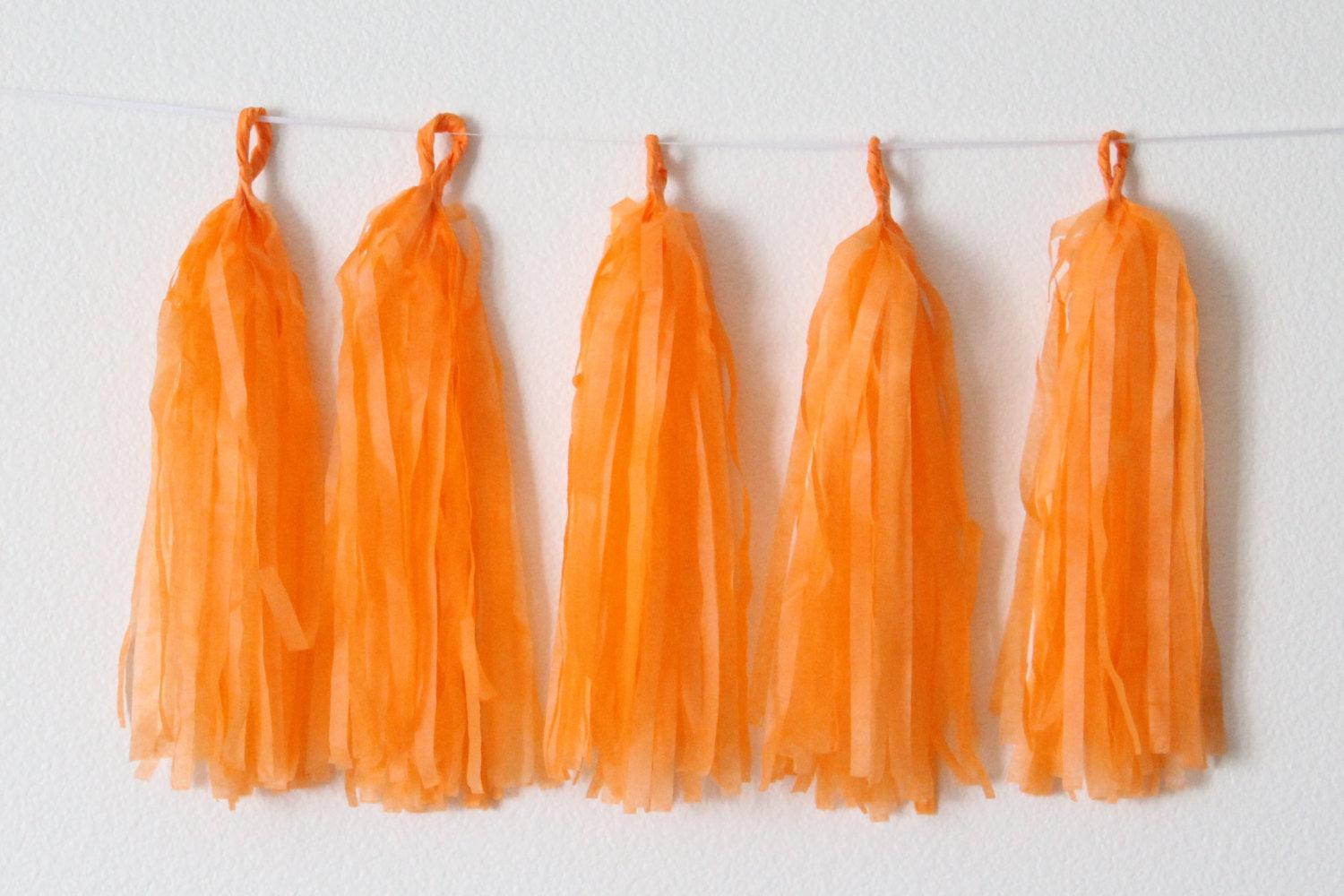Orange Tassel Garland Kit - Set of 5 THEME PARTIES Pretty UR Party
