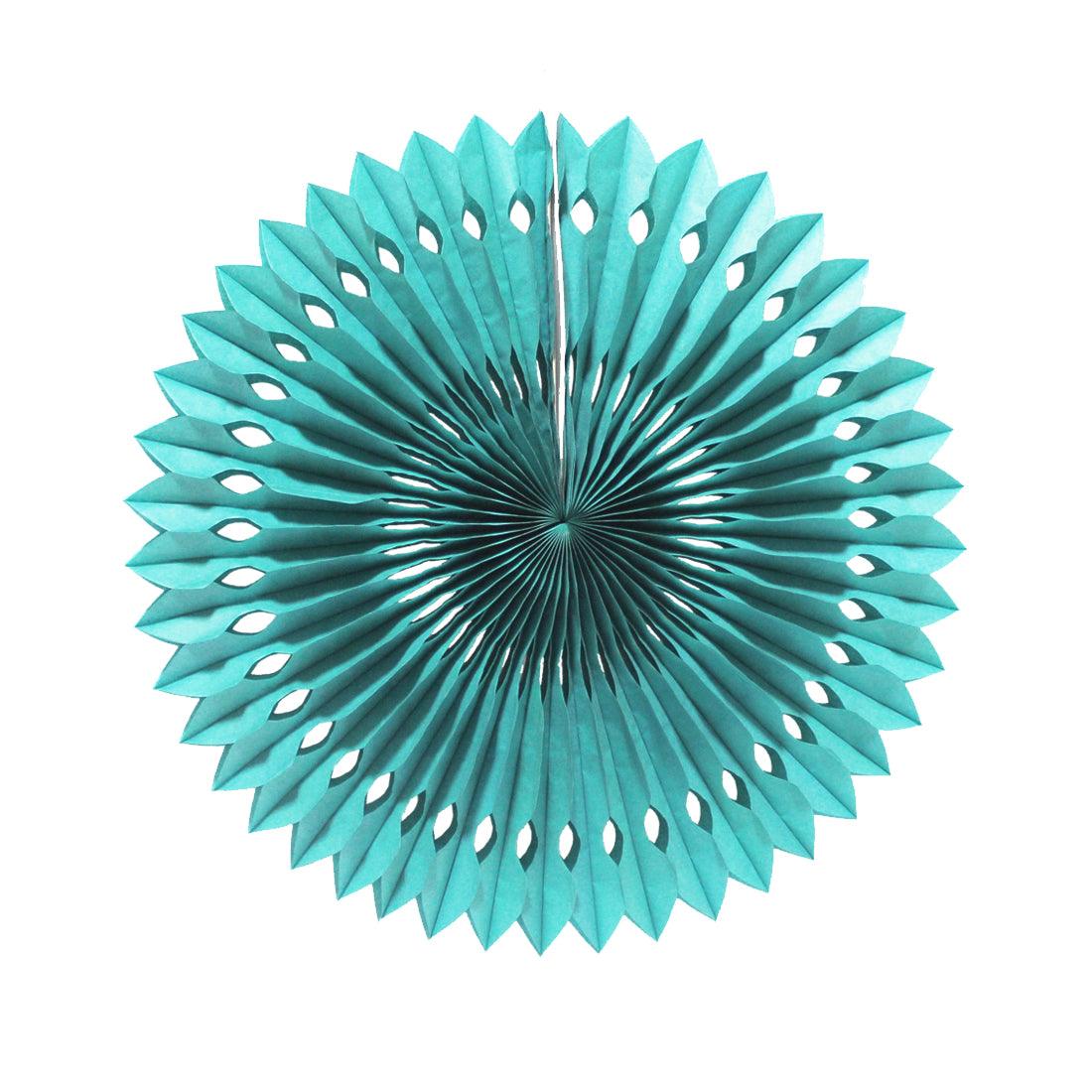 Designer Aqua Paper Fans ALL PARTY SUPPLIES Pretty UR Party 20 cms