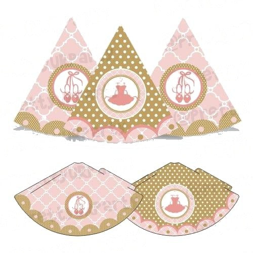Pink and Gold Ballet Hats - Pack of 10
