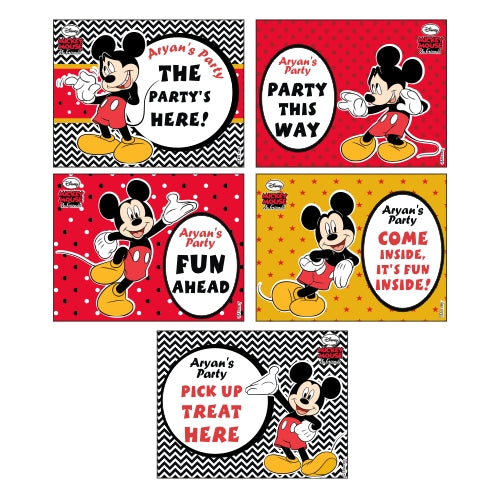 Mickey Mouse Party Signs THEME PARTIES Pretty UR Party 8.5" x 11"