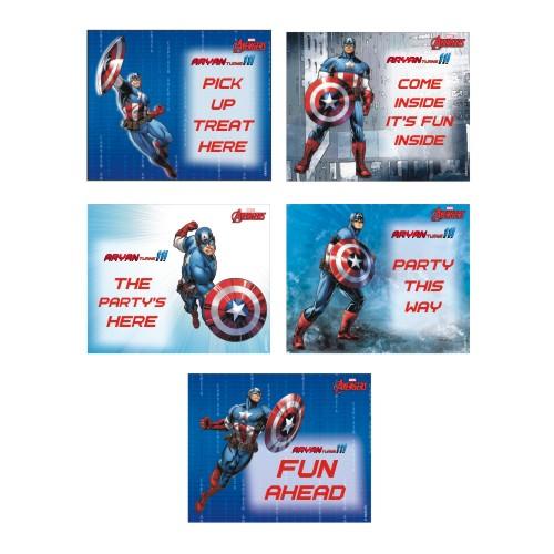 Captain America Party Signs THEME PARTIES Pretty UR Party 8.5" x 11"