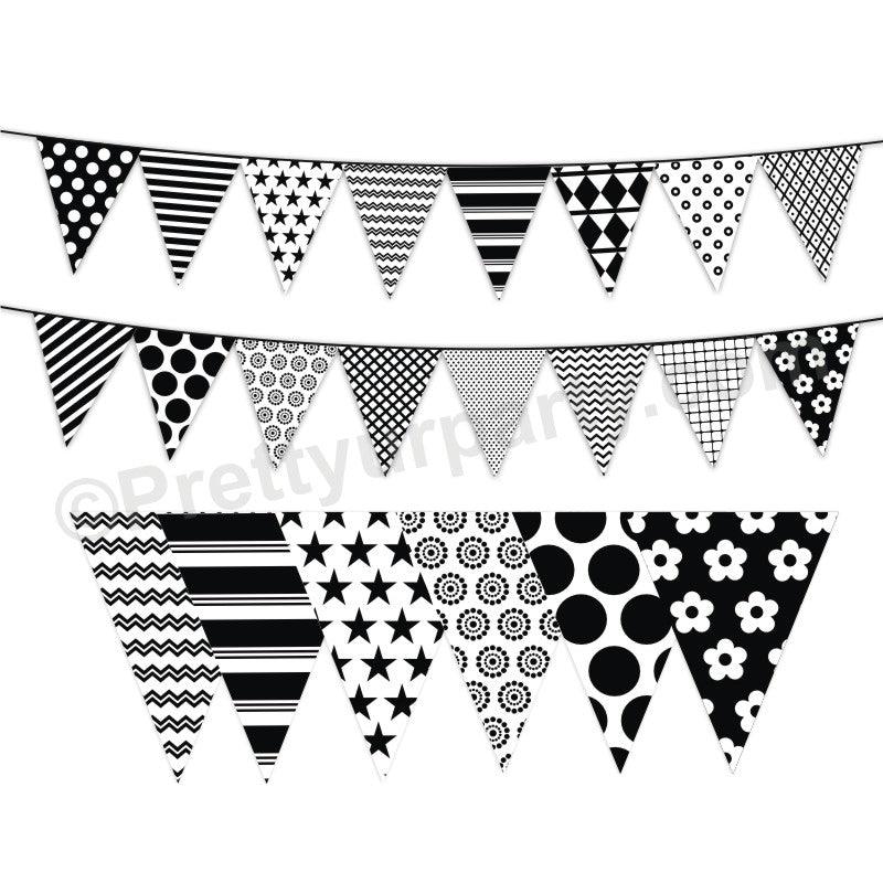 Black Pattern Bunting BABY SHOWER Pretty UR Party Default Title