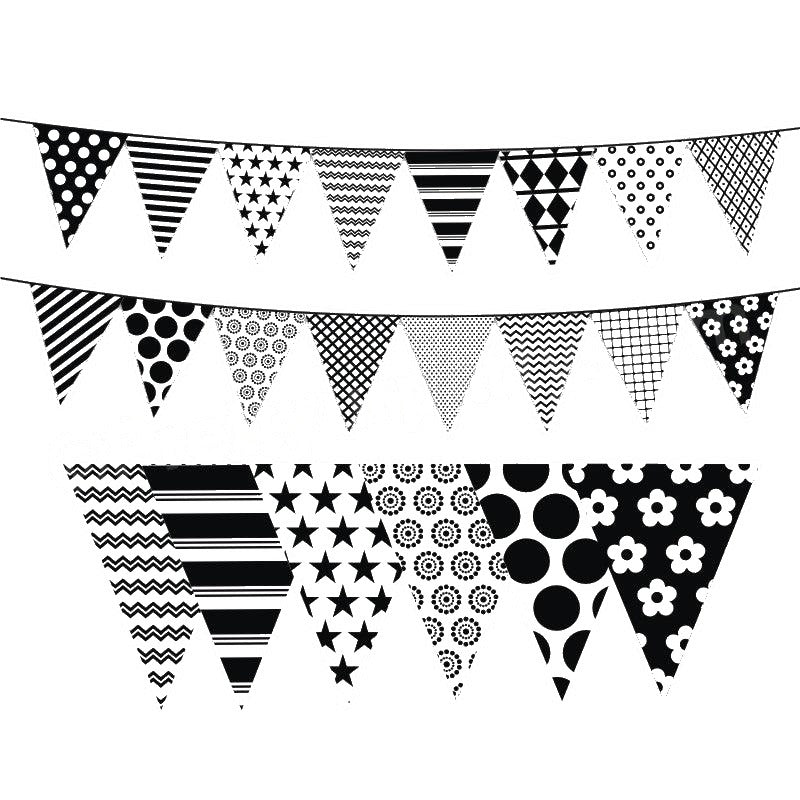 Black Pattern Bunting