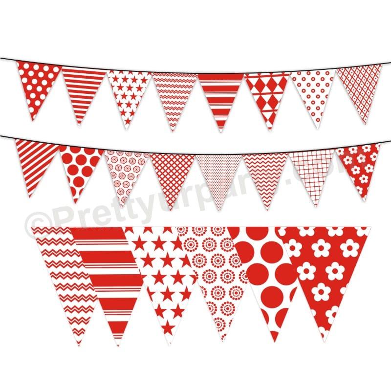 Red Pattern Bunting BABY SHOWER Pretty UR Party Default Title