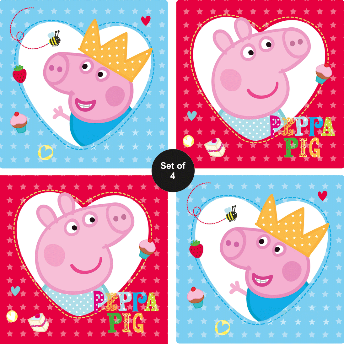 Peppa Pig Coaster - Set of 4 THEME PARTIES Pretty UR Party