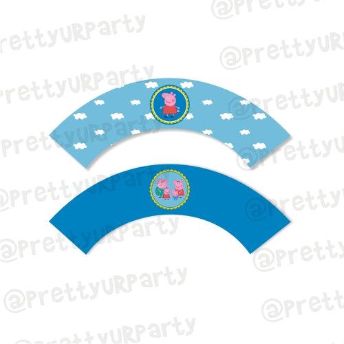 Peppa pig Inspired Cupcake Wrappers THEME PARTIES Pretty UR Party Default Title