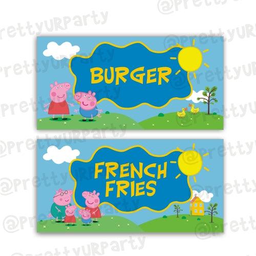 Peppa pig Inspired Theme Food Labels | Buffet Table Cards – PRETTY UR PARTY