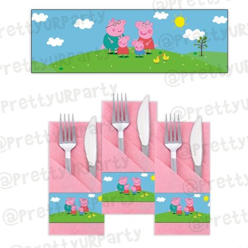Peppa pig Inspired Napkin Rings THEME PARTIES Pretty UR Party Default Title