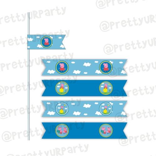 Peppa pig Inspired Drink Straws THEME PARTIES Pretty UR Party