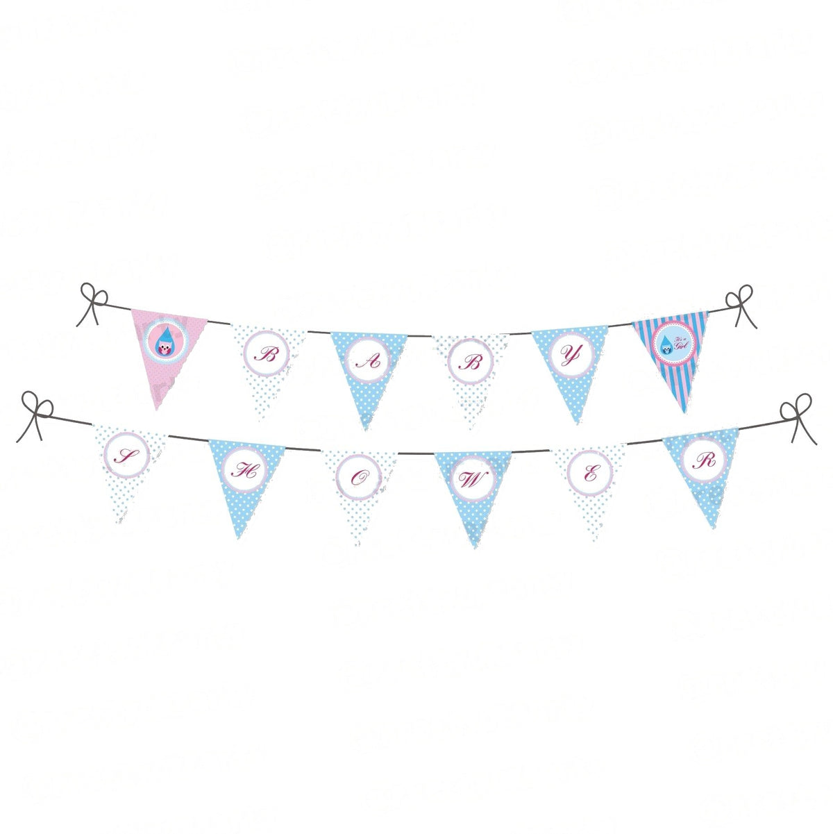 Pink and Blue baby shower Bunting