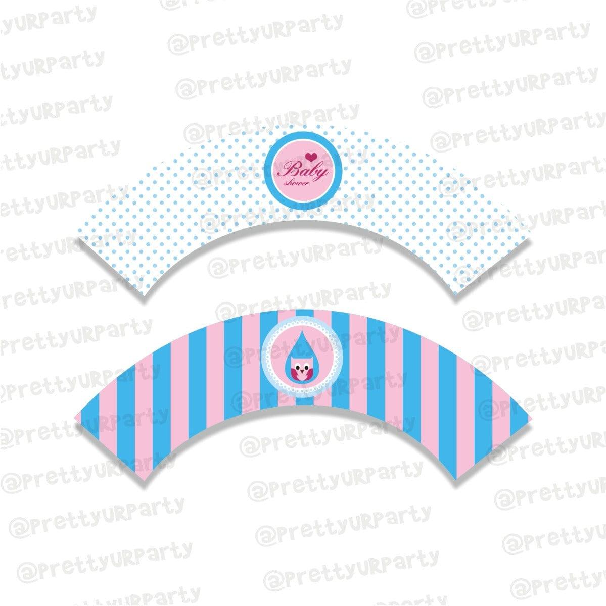 Pink and Blue Cupcake Wrappers BABY SHOWER Pretty UR Party Default Title