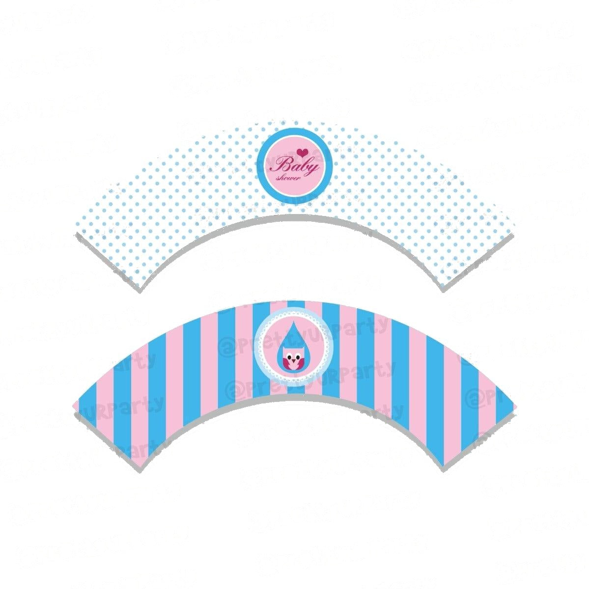 Pink and Blue Cupcake Wrappers
