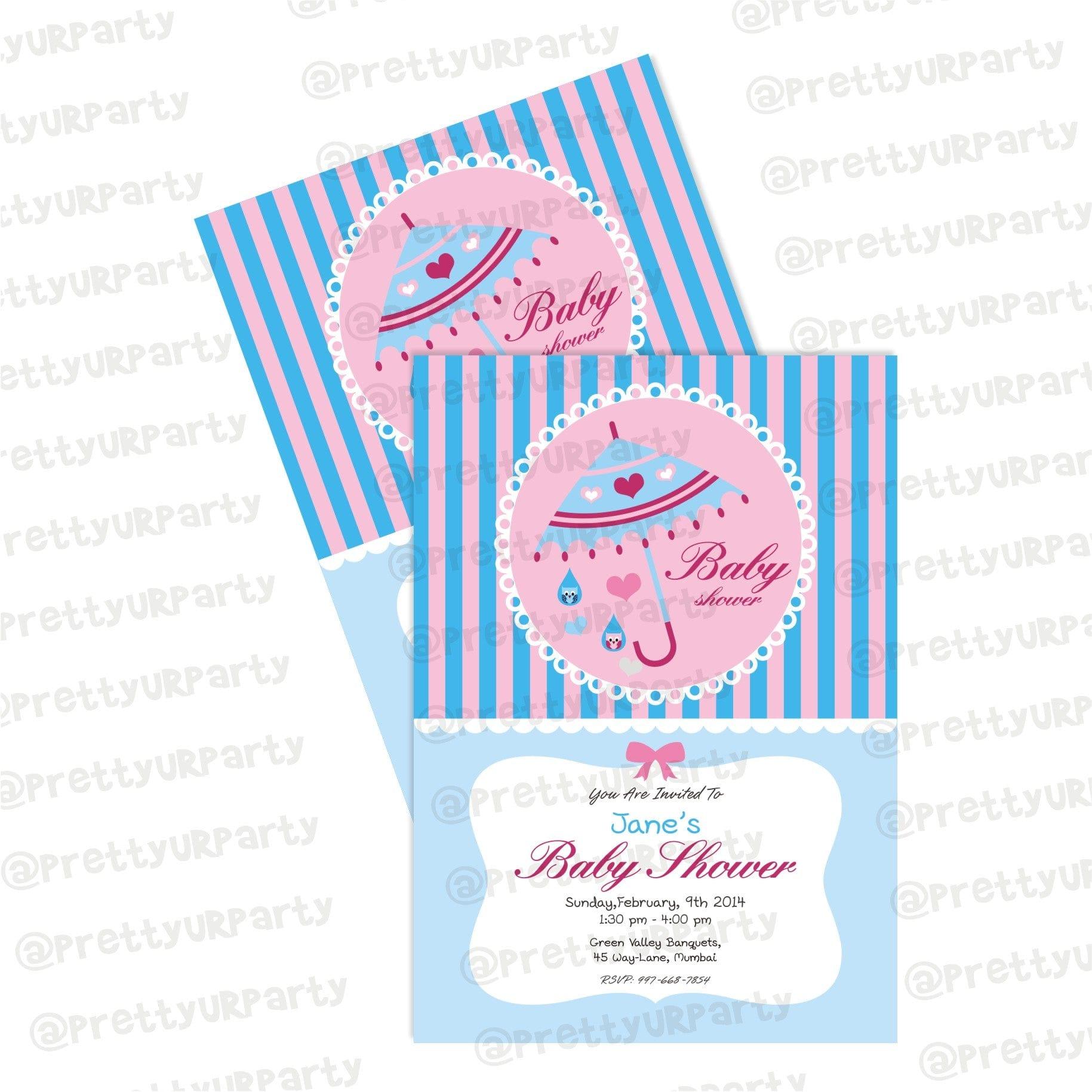 Pink and Blue Invitations BABY SHOWER Pretty UR Party Default Title