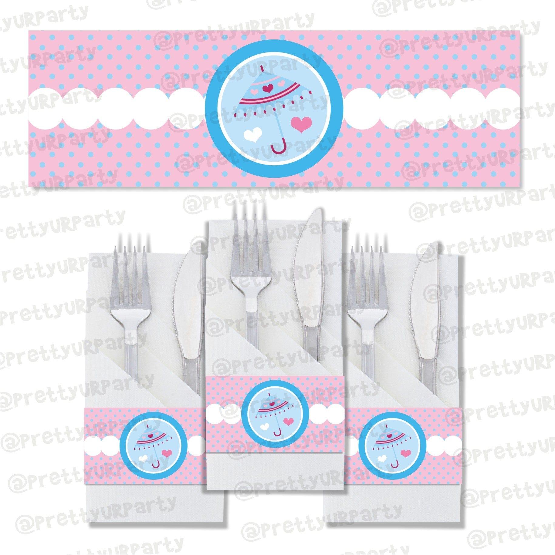 Pink and Blue Napkin Rings BABY SHOWER Pretty UR Party Default Title