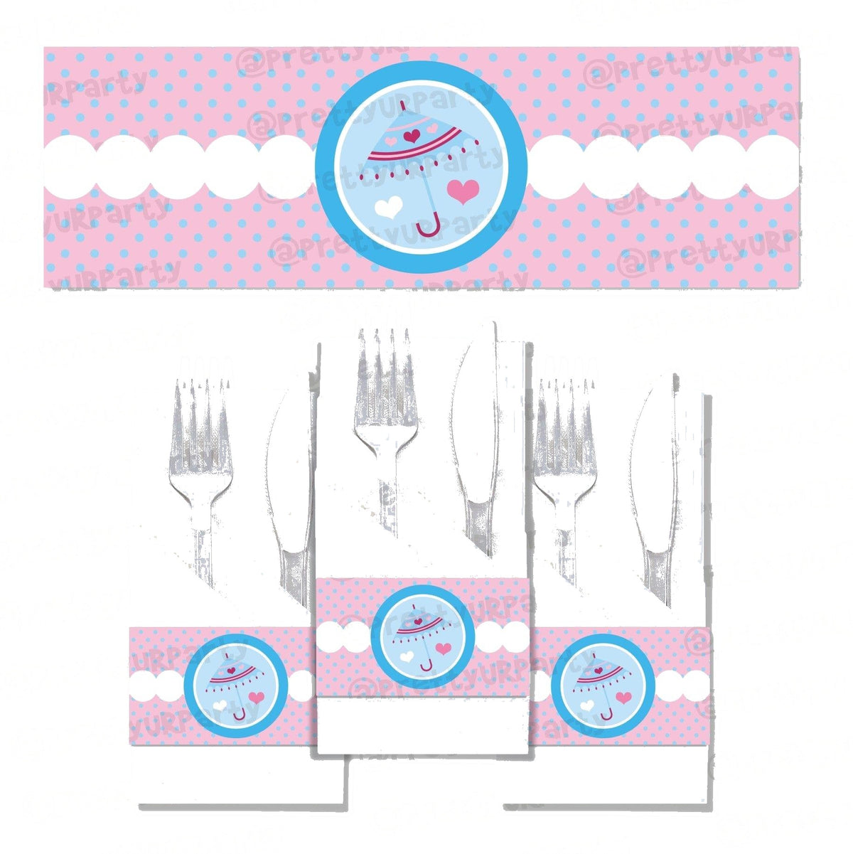 Pink and Blue Napkin Rings