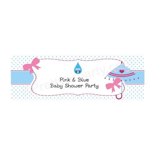 Personalized Pink and Blue Baby Shower Banner 30in ALL PARTY SUPPLIES Pretty UR Party Default Title