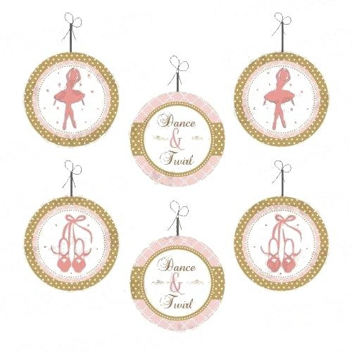 Pink and Gold Ballet Danglers