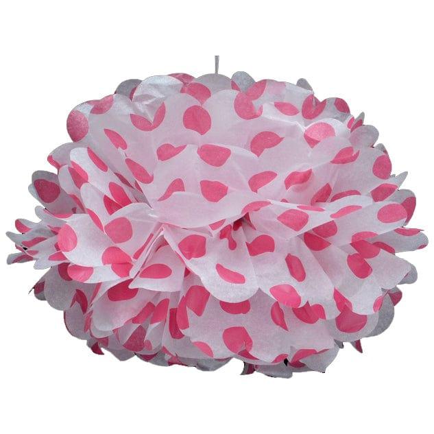 Pink Polka Dot Tissue Paper Pom Poms 12" DECORATIONS Pretty UR Party