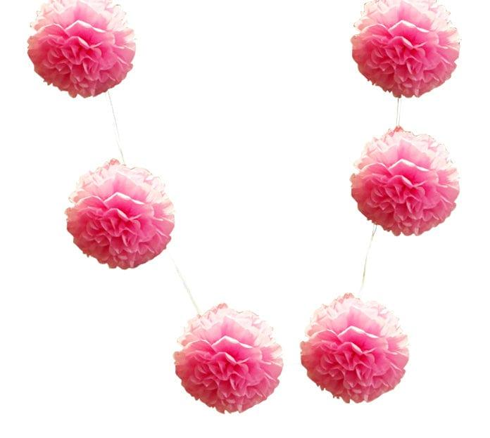 Pink Pom Pom Garland DECORATIONS Pretty UR Party