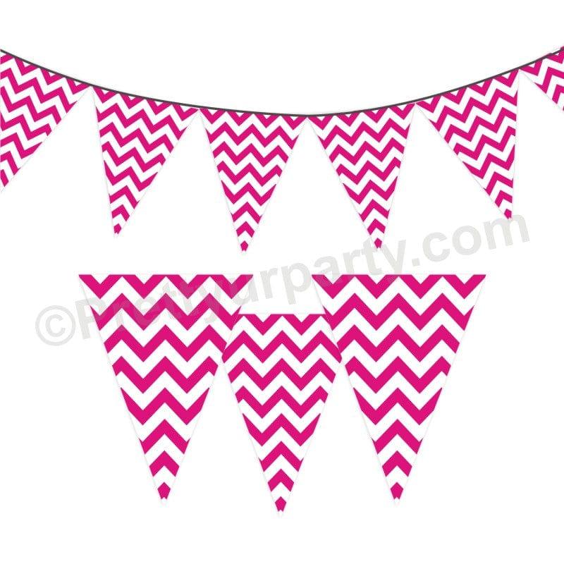 Pink Chevron Bunting ALL PARTY SUPPLIES Pretty UR Party Default Title