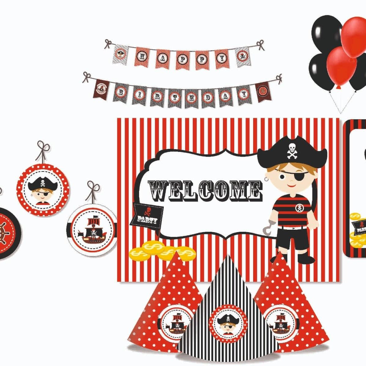 Pirate Party Decorations Package - 70 pieces Combo BIRTHDAYS Pretty UR Party Default Title