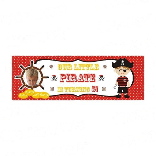 Personalized Pirate Birthday Banner 30in — image 2