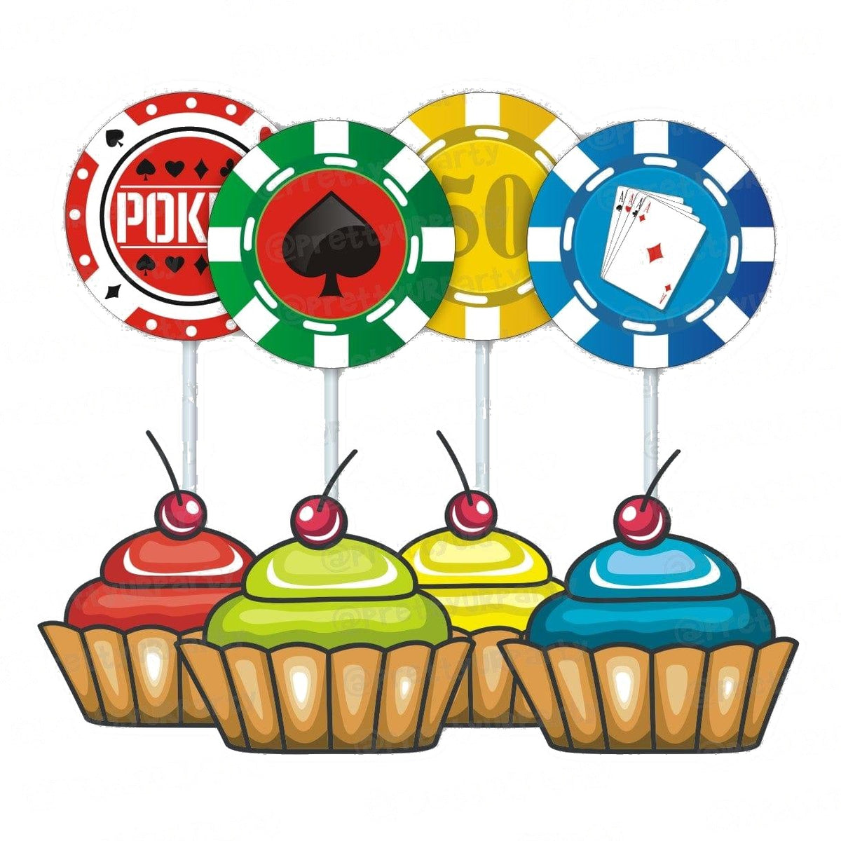 Poker Theme Cupcake / Food Toppers — image 2