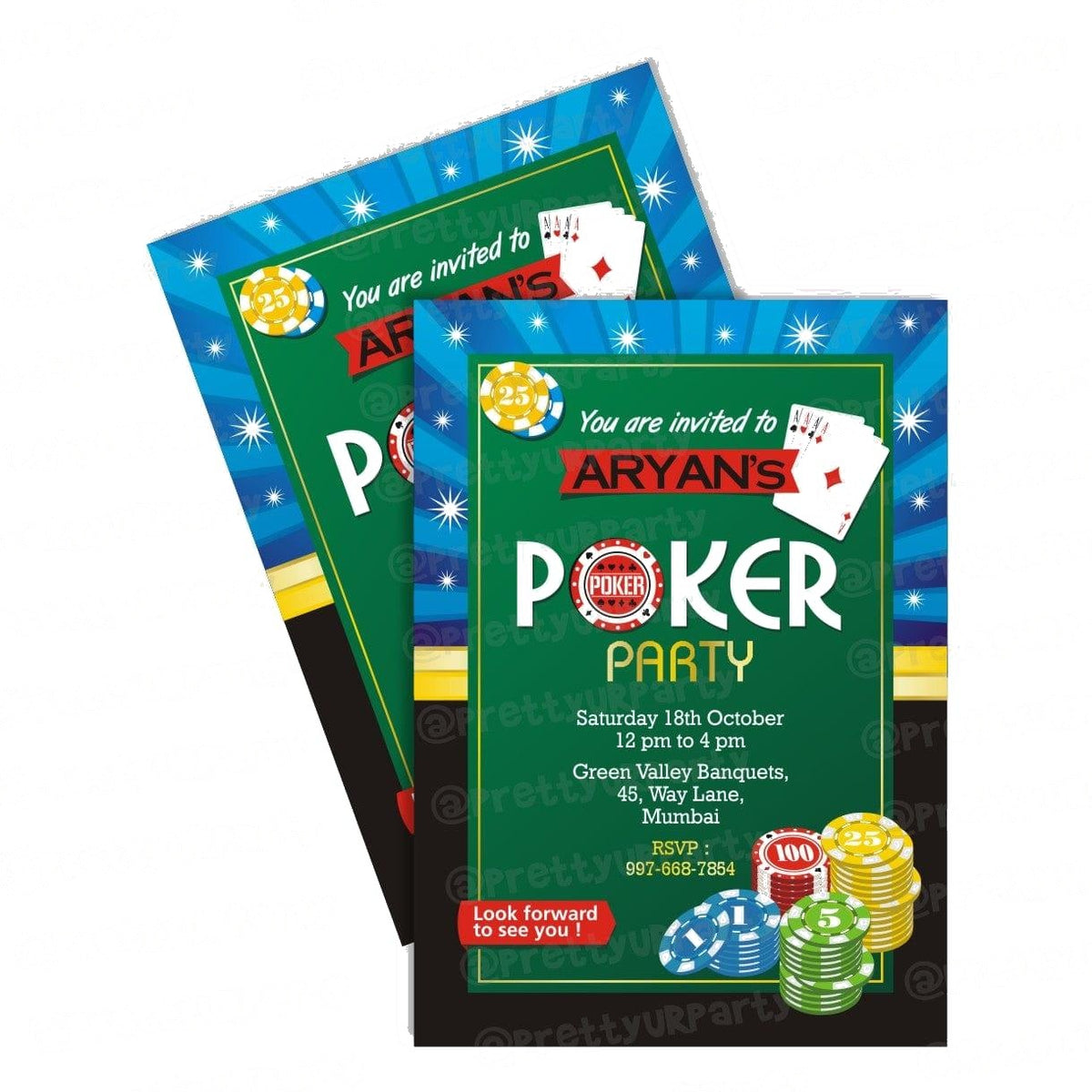 Poker Theme Invitations