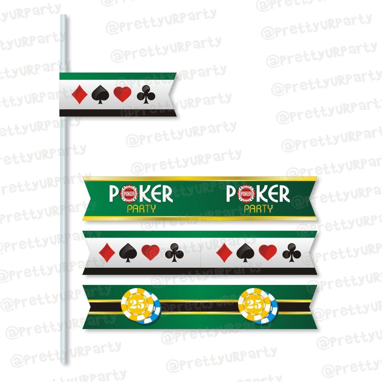 Poker Theme Drink Straws ALL PARTY SUPPLIES Pretty UR Party
