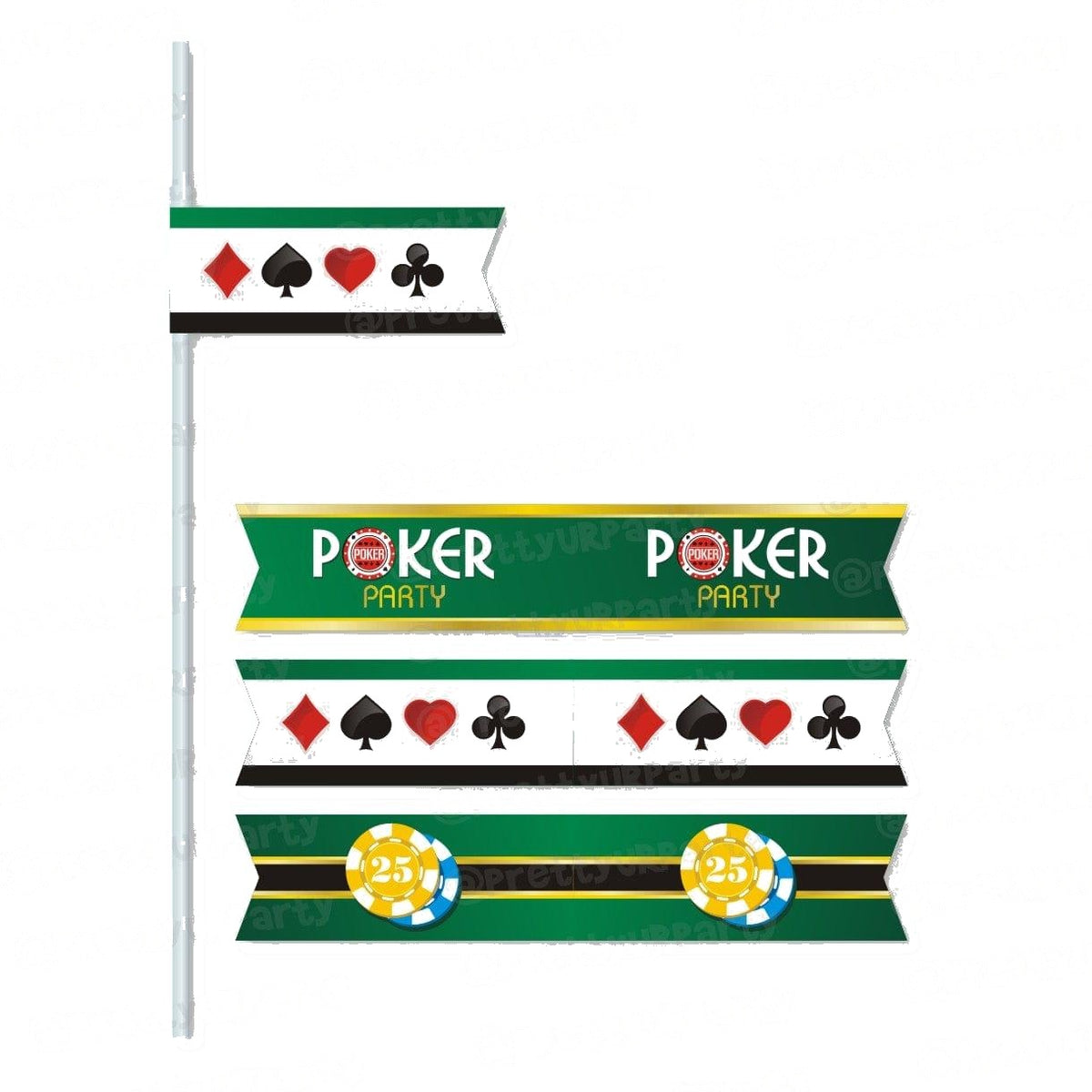 Poker Theme Drink Straws
