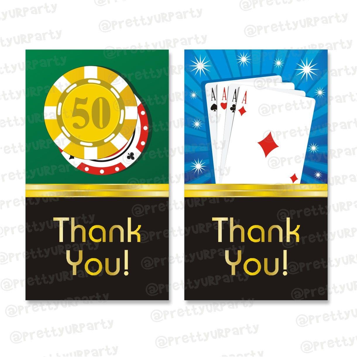 Poker Theme Thank you Tags ALL PARTY SUPPLIES Pretty UR Party Default Title