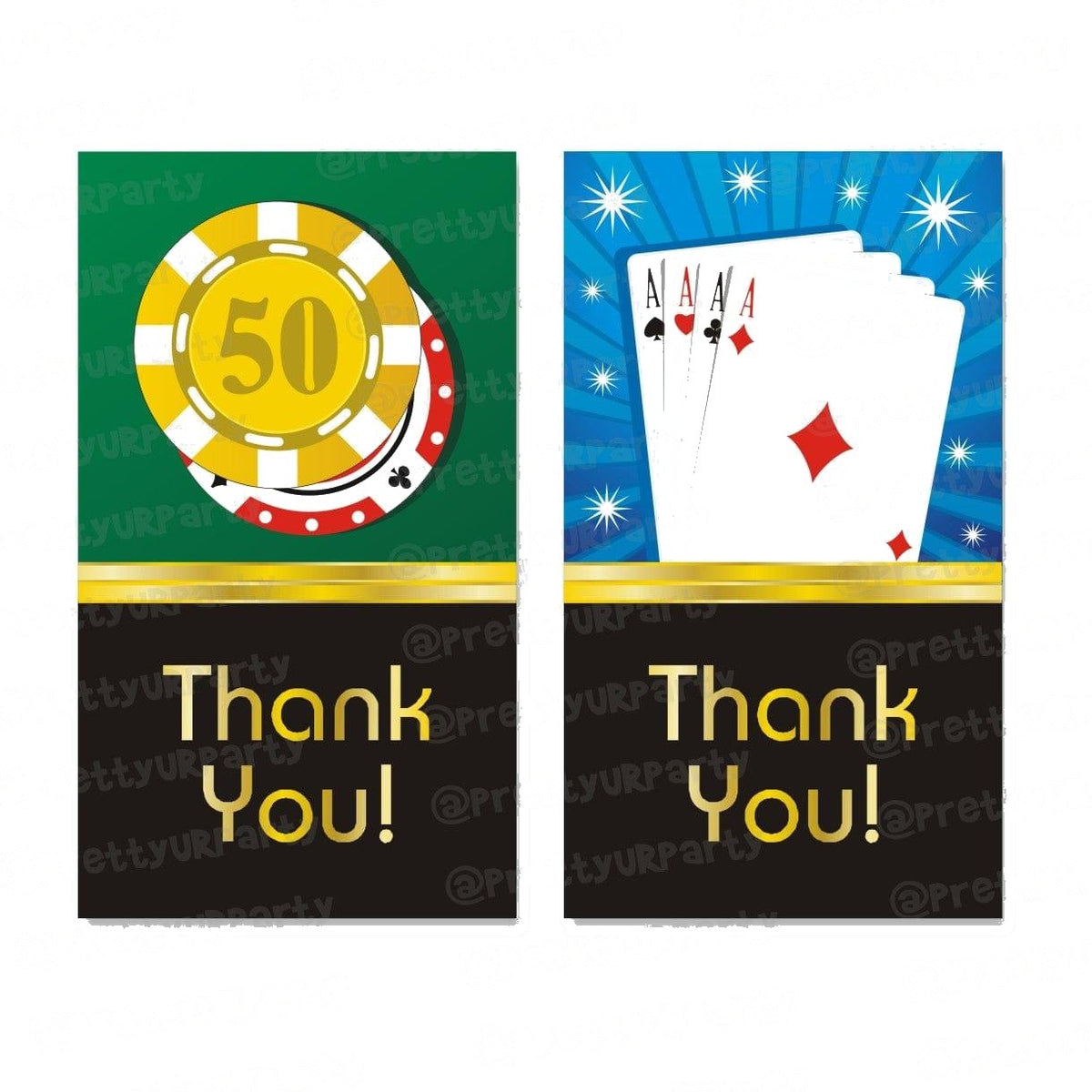 Poker Theme Thank you Tags