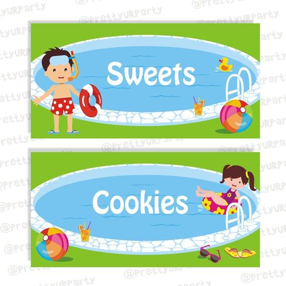 Under the Sea Food Labels / Buffet Table Cards THEME PARTIES Pretty UR Party