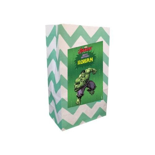 Hulk Popcorn Bag - Pack of 10 ACCESSORIES Pretty UR Party With Name