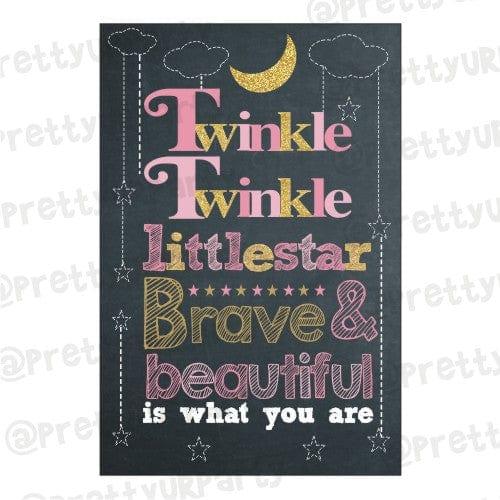 Twinkle Twinkle Little Star Pink Poster 02 THEME PARTIES Pretty UR Party