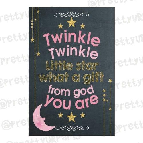 Twinkle Twinkle Little Star Pink Poster 03 THEME PARTIES Pretty UR Party