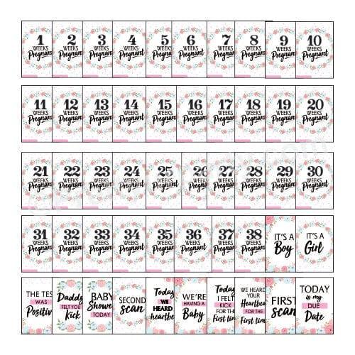 Pregnancy Milestone Cards BABY SHOWER Pretty UR Party