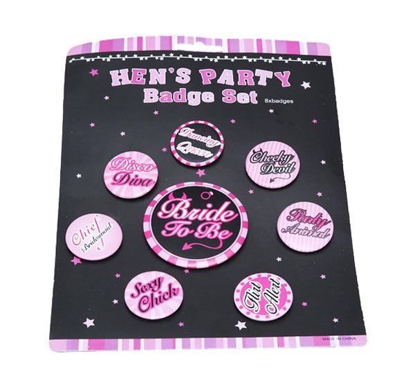 Bride to be and Hen Party badges Pack ALL PARTY SUPPLIES Pretty UR Party
